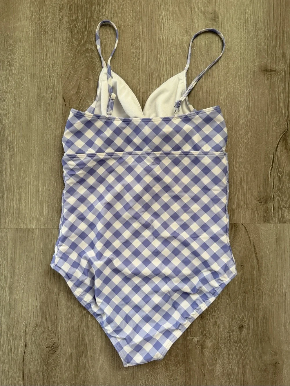 abercrombie kids 15/16 Lavender and White Gingham One-Piece Swimsuit